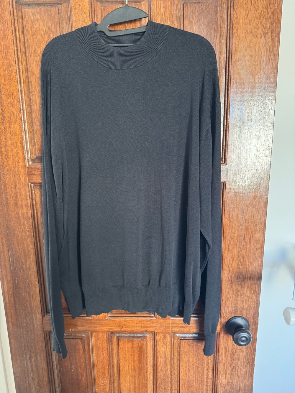 Men's Black Crewneck Silk/Cotton Sweater